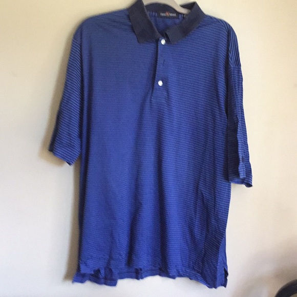 ☘️HP☘️Men's polo XL Navy & Black striped. - Picture 2 of 5